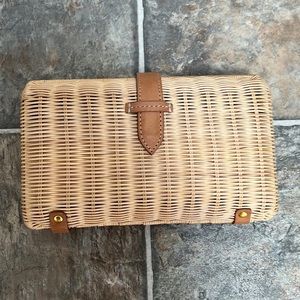 JCrew Rattan Straw Clutch Purse